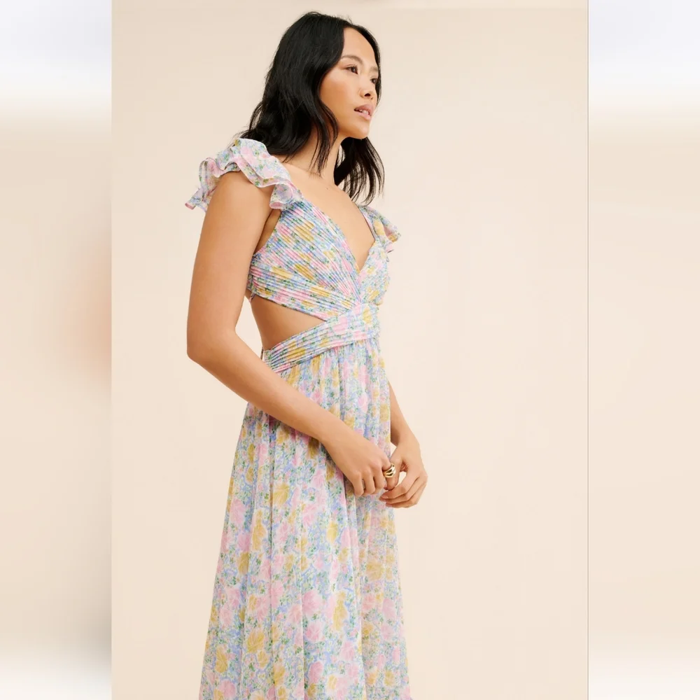 Astr Primrose Floral Strappy Back Maxi Dress - Picture 3 of 16